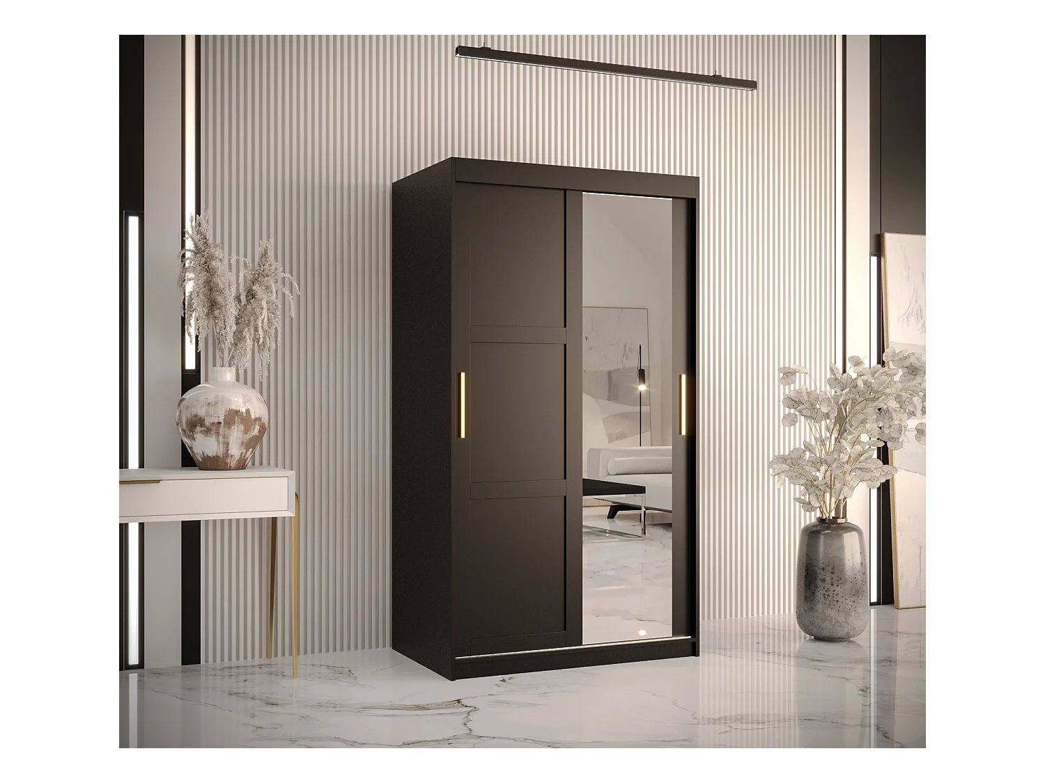 Armoire à portes coulissantes Ramiro 2 200/100/62 (Noir)