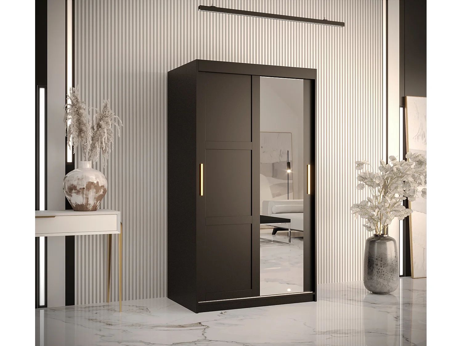 Armoire à portes coulissantes Ramiro 2 200/100/62 (Noir)