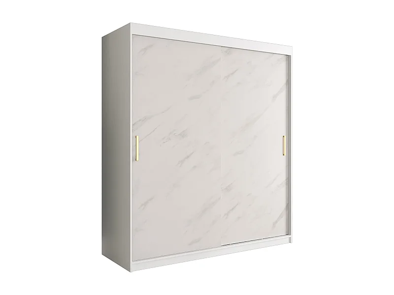 Armoire à portes coulissantes Marmur T 200/180/62 (Blanc)