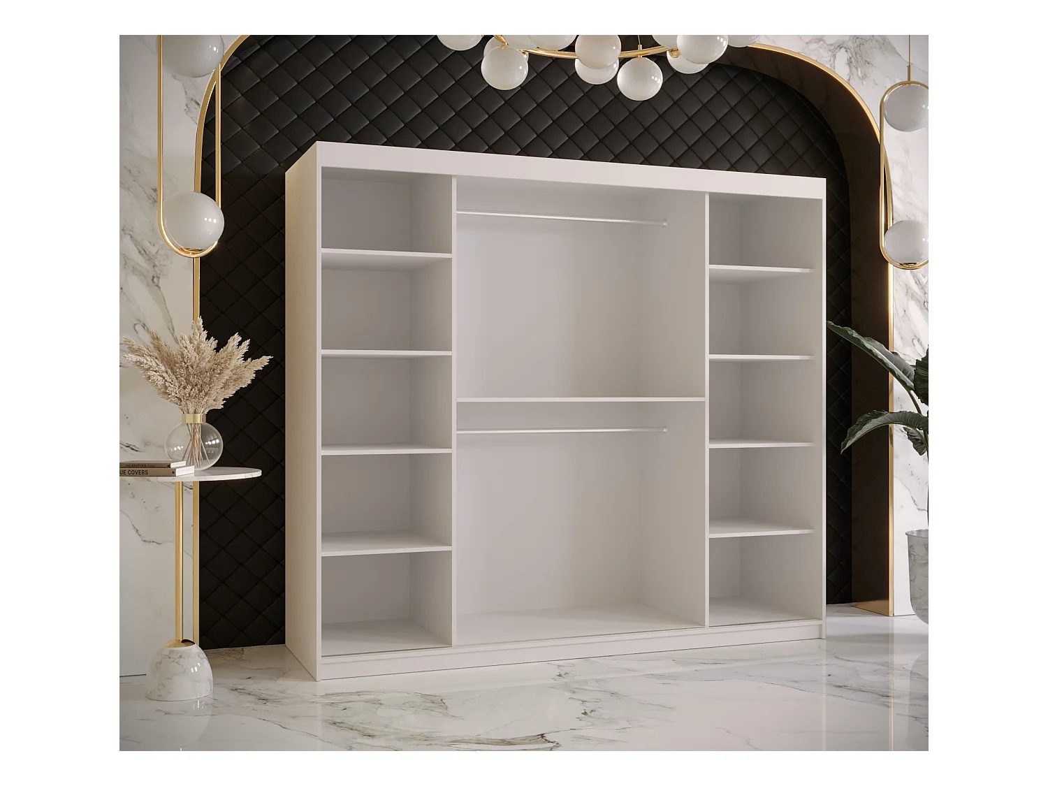 Armoire à portes coulissantes Ramiro 1 200/200/62 (Blanc)