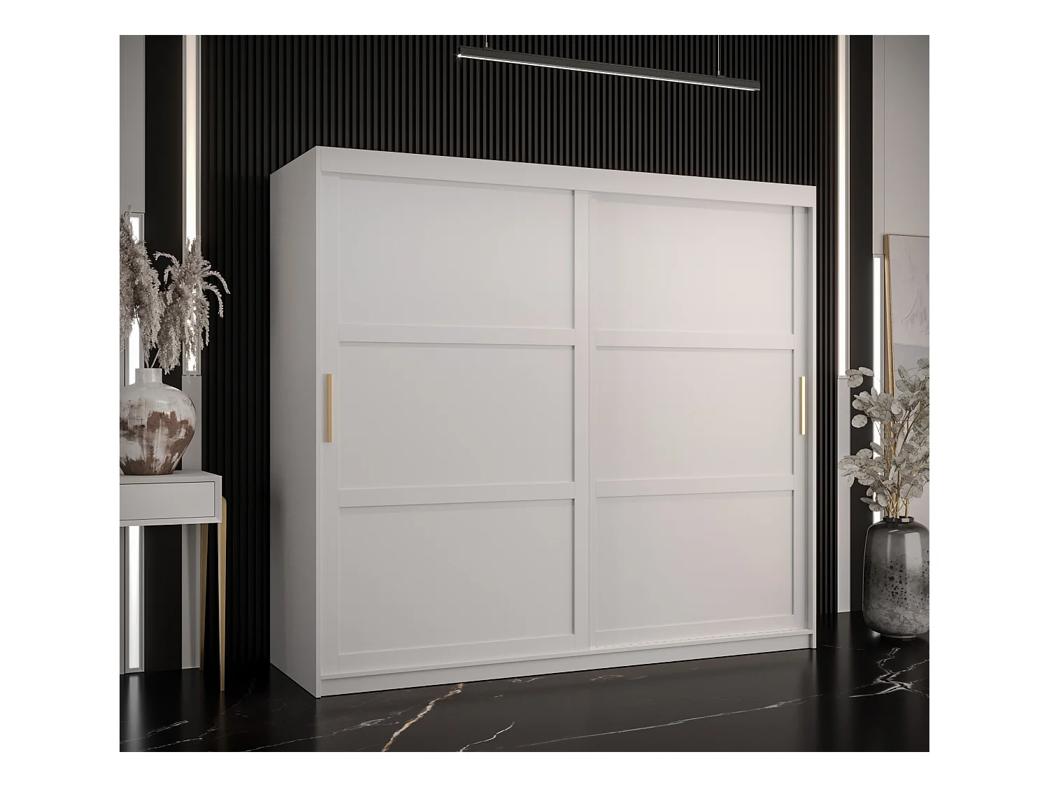Armoire à portes coulissantes Ramiro 1 200/200/62 (Blanc)