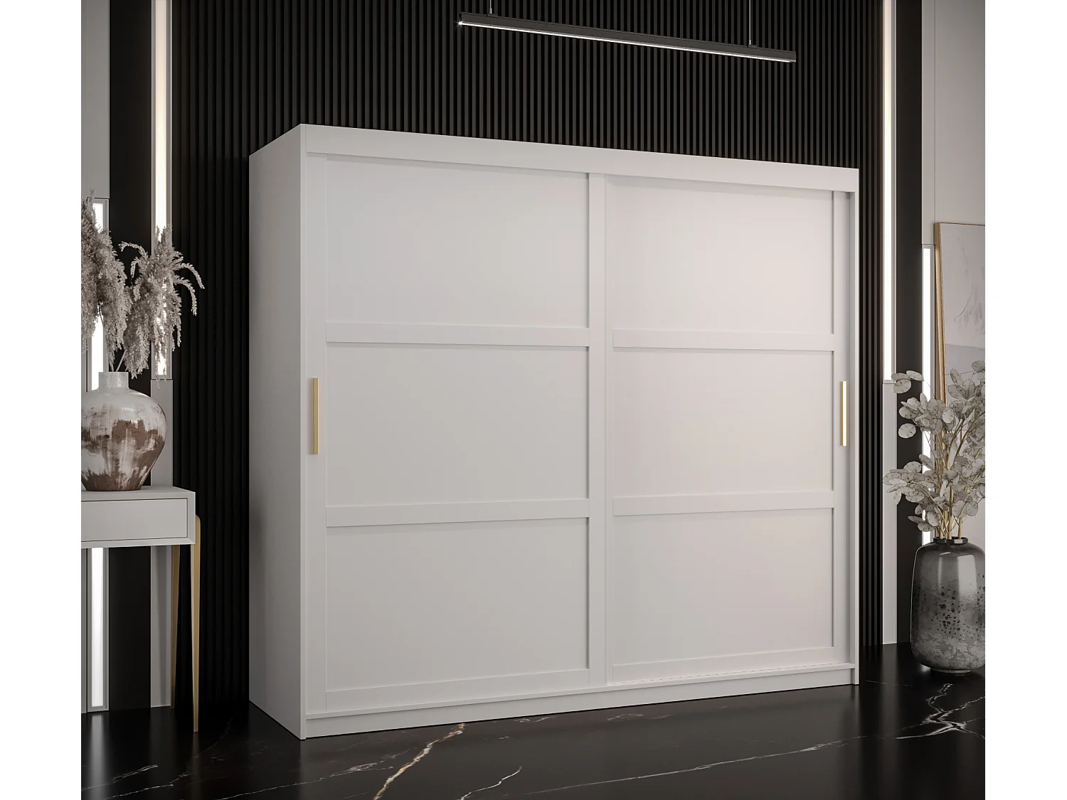 Armoire à portes coulissantes Ramiro 1 200/200/62 (Blanc)