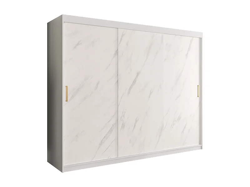 Armoire à portes coulissantes Marmur T 200/250/62 (Blanc)