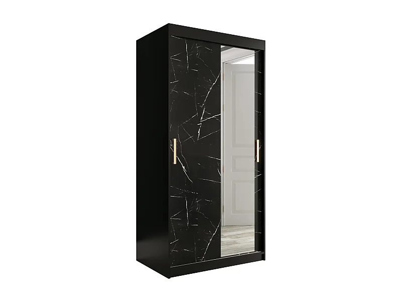Armoire à portes coulissantes Marmur T2 200/100/62 (Noir)
