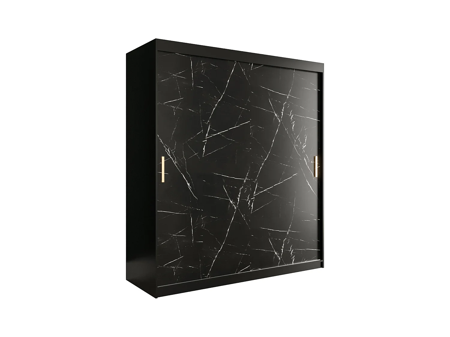 Kledingkast Marmur T 200/180/62 ( Zwart)