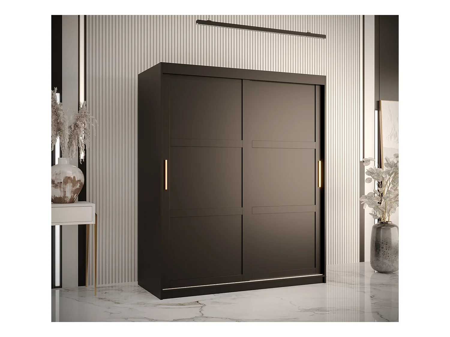 Armoire à portes coulissantes Ramiro 1 200/150/62 (Noir)