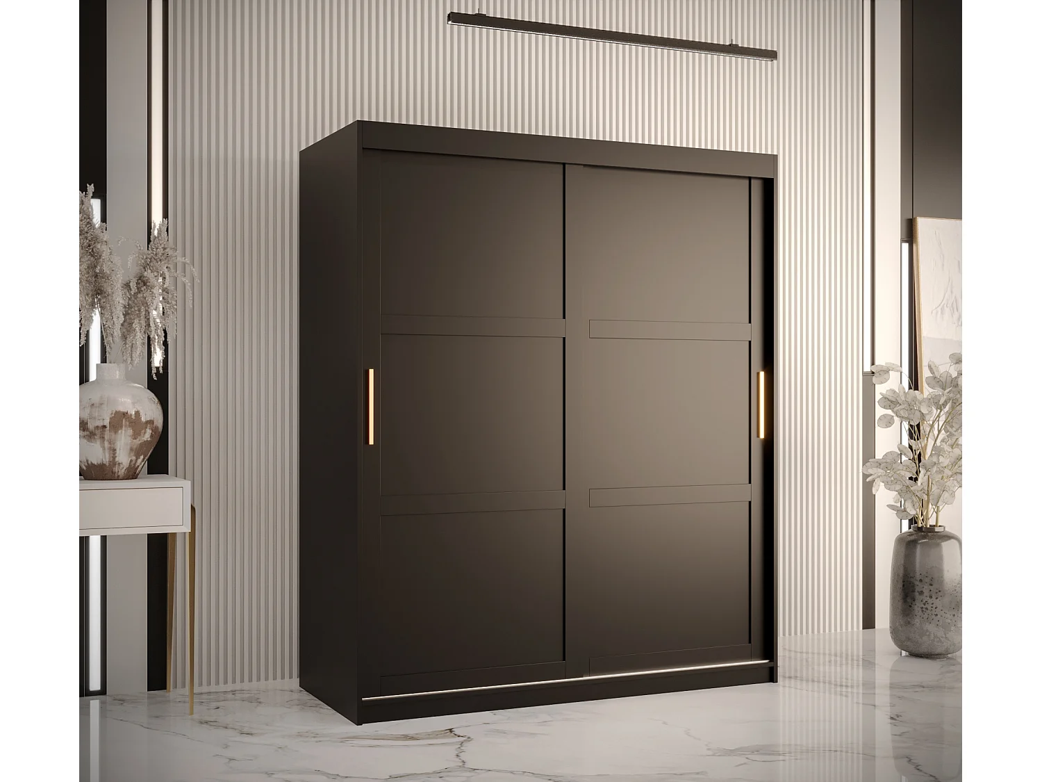 Armoire à portes coulissantes Ramiro 1 200/150/62 (Noir)