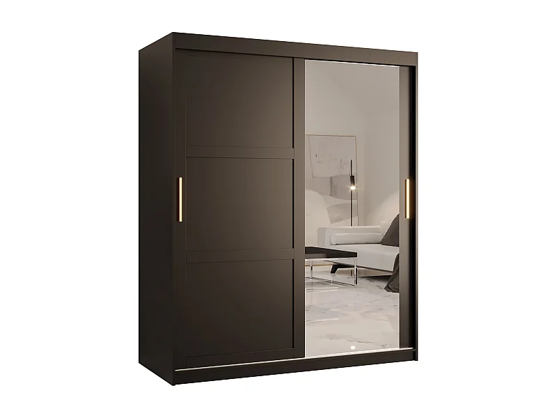 Armoire à portes coulissantes Ramiro 2 200/150/62 (Noir)