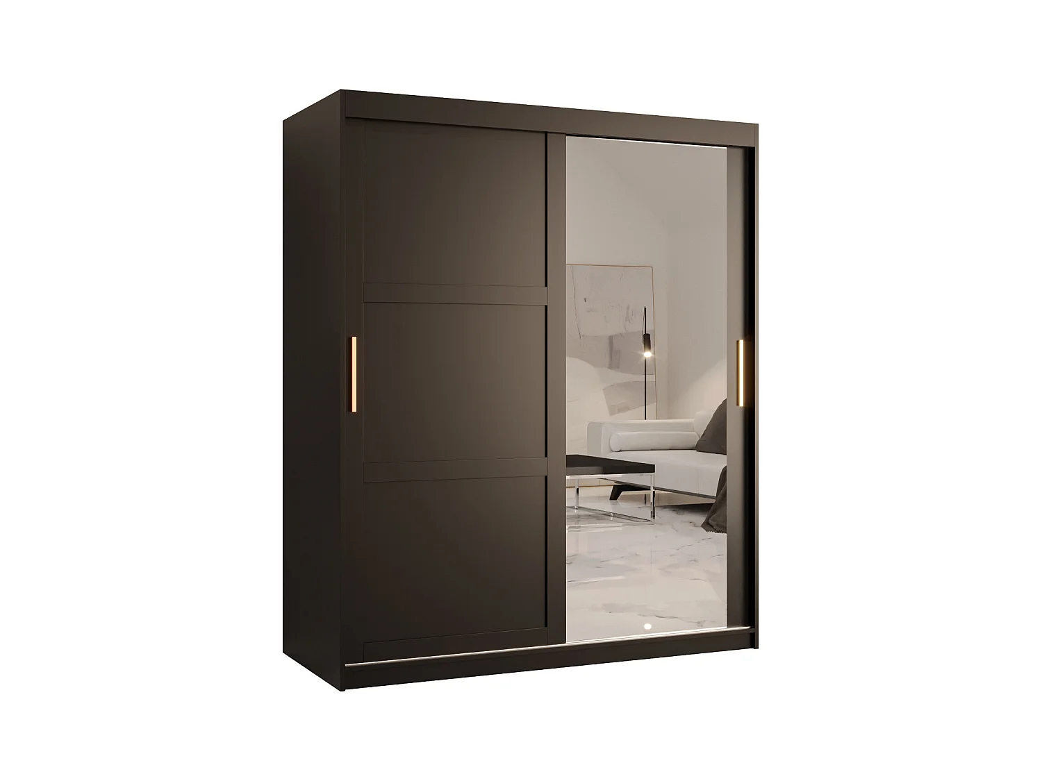 Armoire à portes coulissantes Ramiro 2 200/150/62 (Noir)