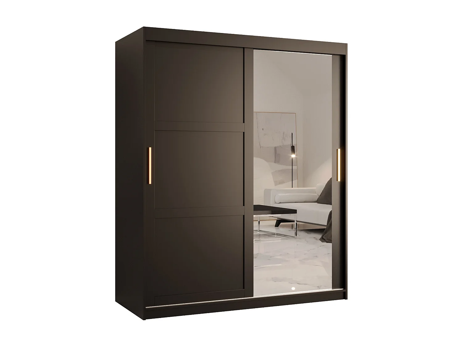 Armoire à portes coulissantes Ramiro 2 200/150/62 (Noir)