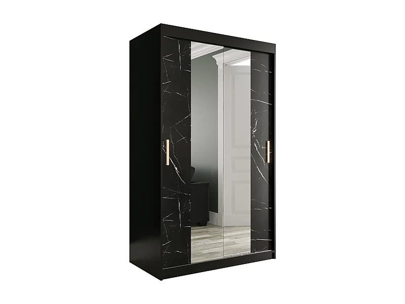 Armoire à portes coulissantes Marmur T1 200/120/62 (Noir)