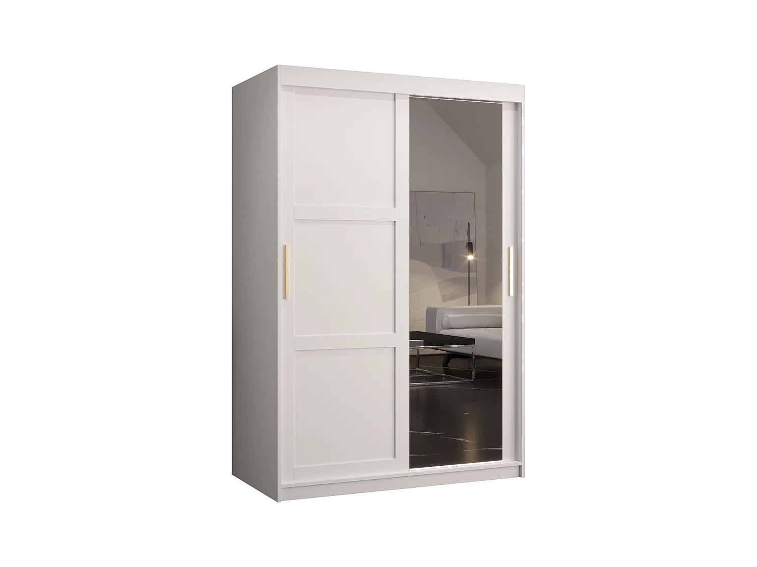 Armoire à portes coulissantes Ramiro 2 200/120/62 (Blanc)