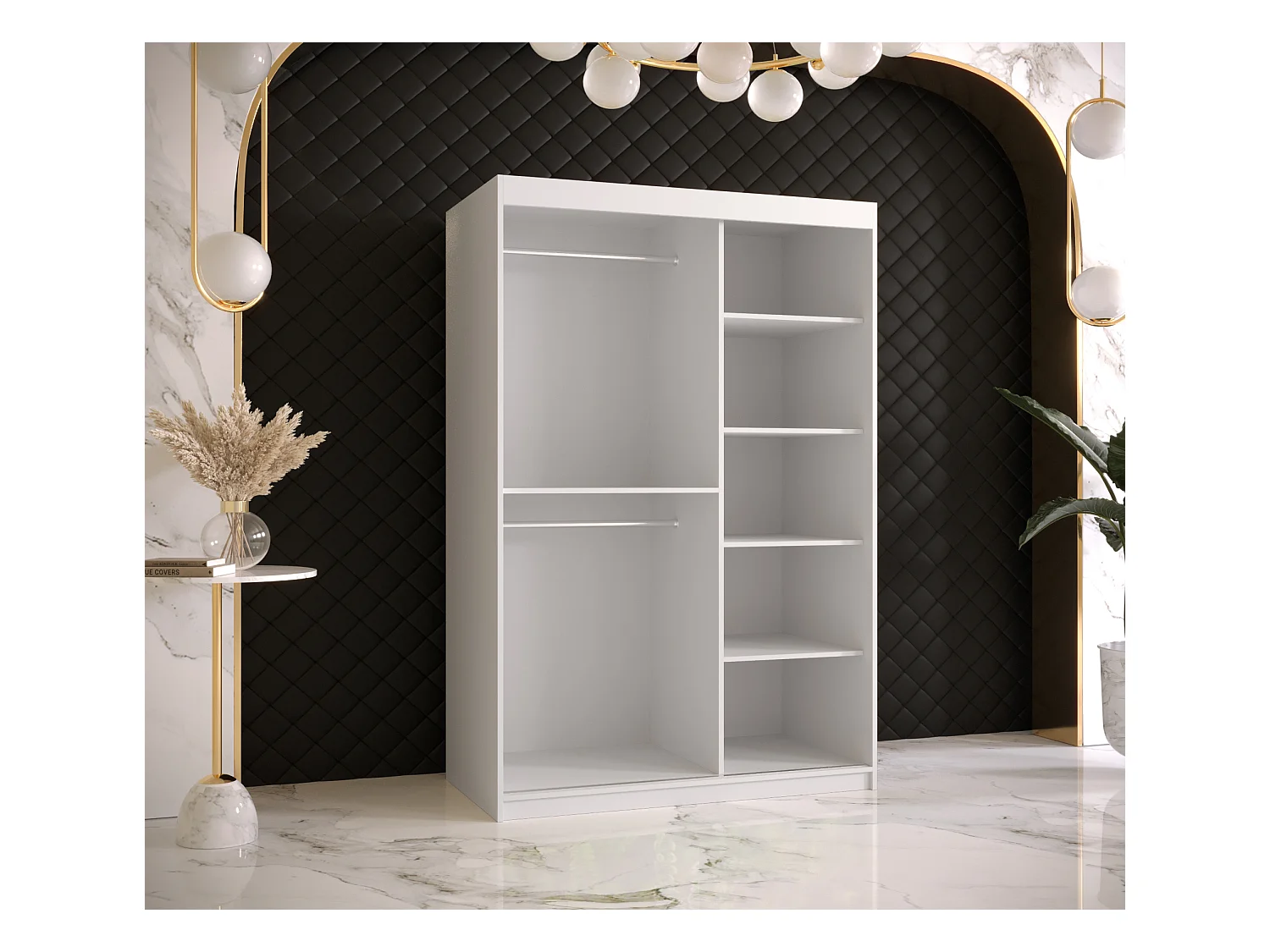 Armoire à portes coulissantes Ramiro 2 200/120/62 (Blanc)