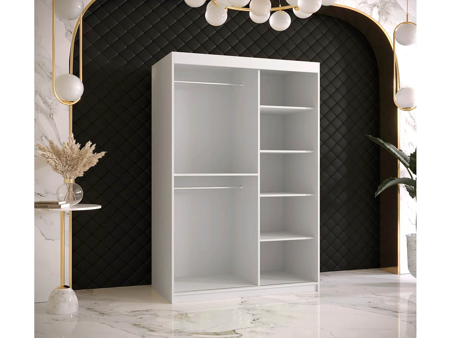 Armoire à portes coulissantes Ramiro 2 200/120/62 (Blanc)