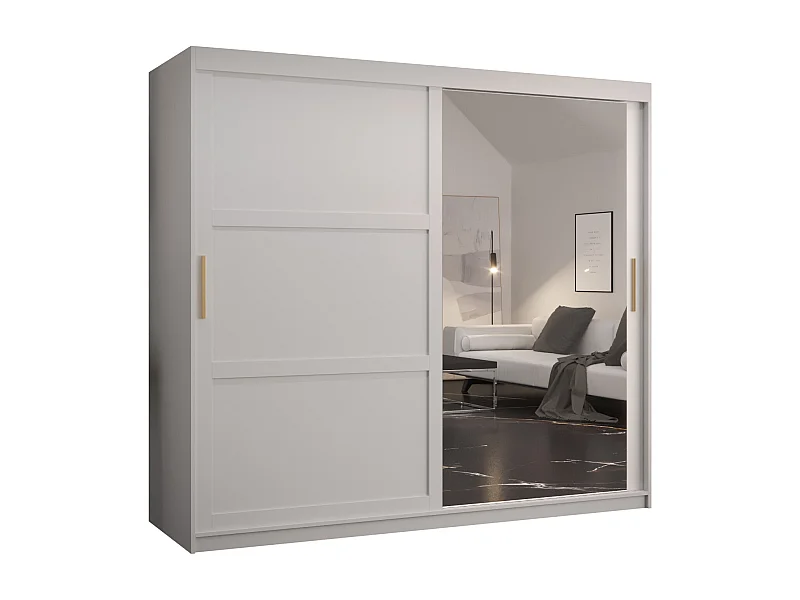 Armoire à portes coulissantes Ramiro 2 200/200/62 (Blanc)
