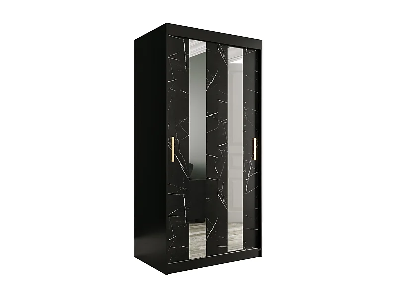 Armoire à portes coulissantes Marmur Pole 200/100/62 (Noir)