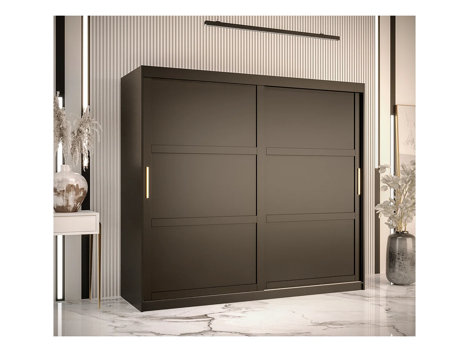 Armoire à portes coulissantes Ramiro 1 200/200/62 (Noir)