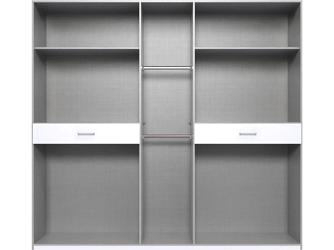 KLEIDERSCHRANK Tibet weiß / Plankeneiche 225 / 58 / 210cm