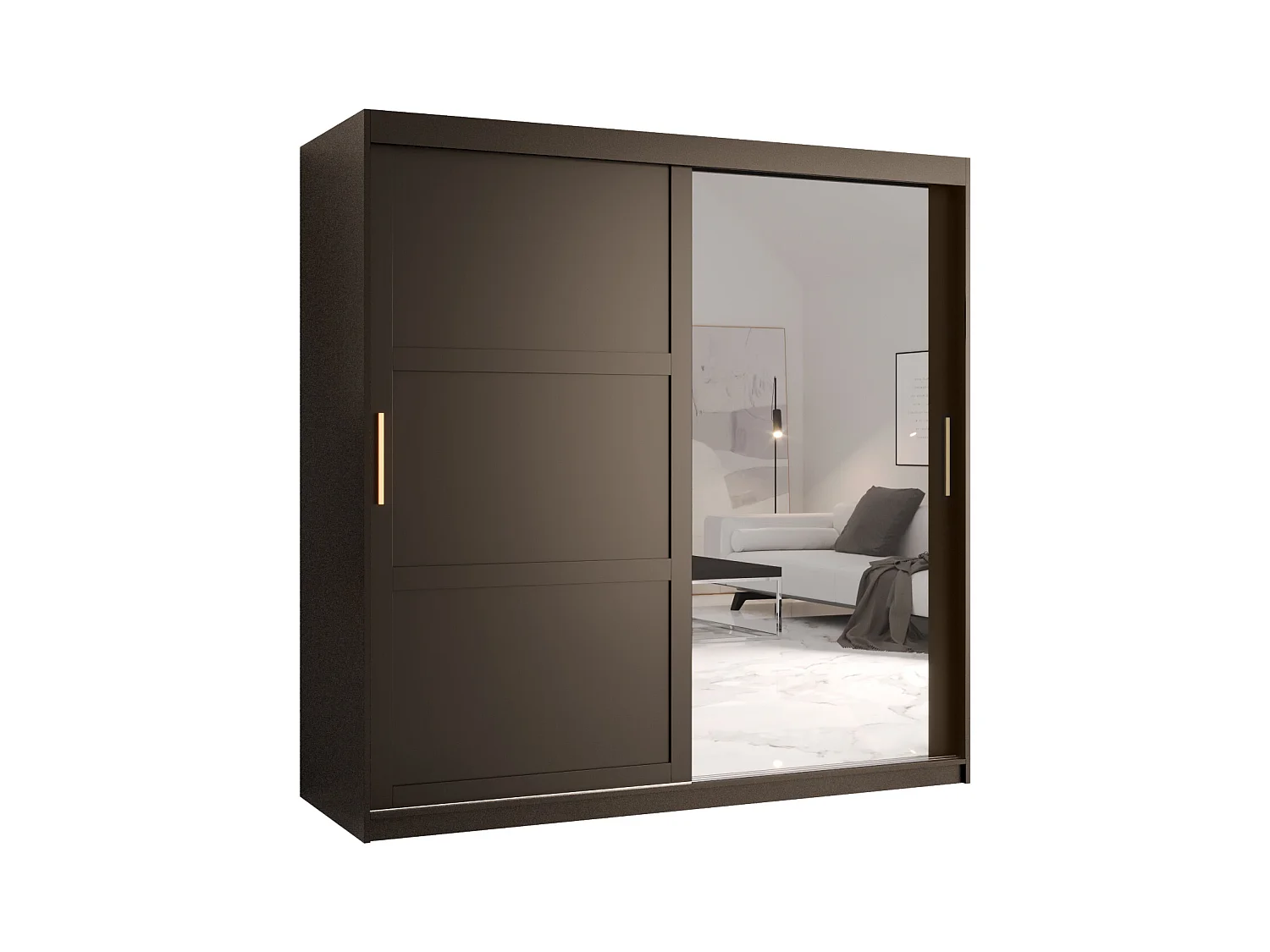 Armoire à portes coulissantes Ramiro 2 200/180/62 (Noir)