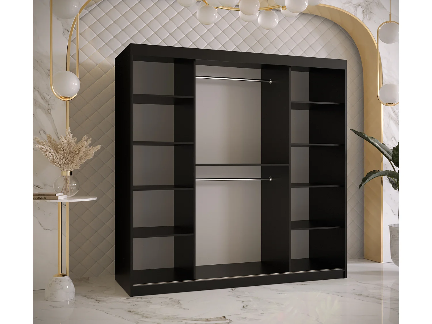 Kledingkast Ramiro 2 200/180/62 ( Zwart)