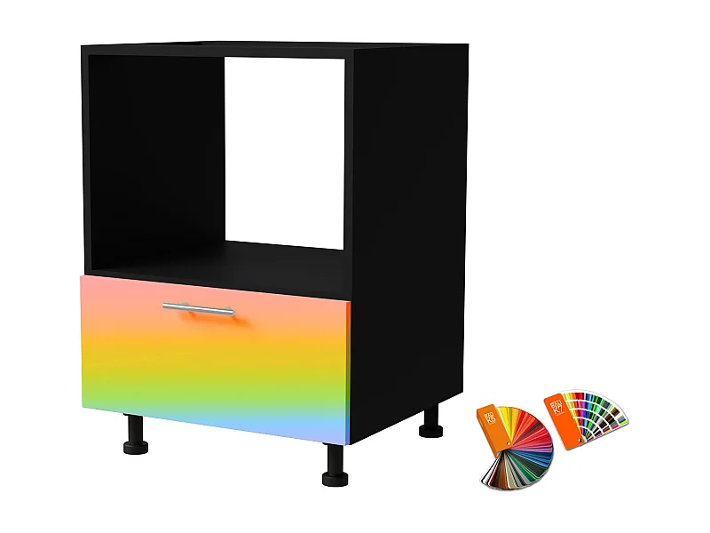 HERDUMBAUSCHRANK Brerra D11K/60 Kompakt RAL Wunschfarbe (K5/K7) / Schwarz Matt 60 / 50 / 82cm