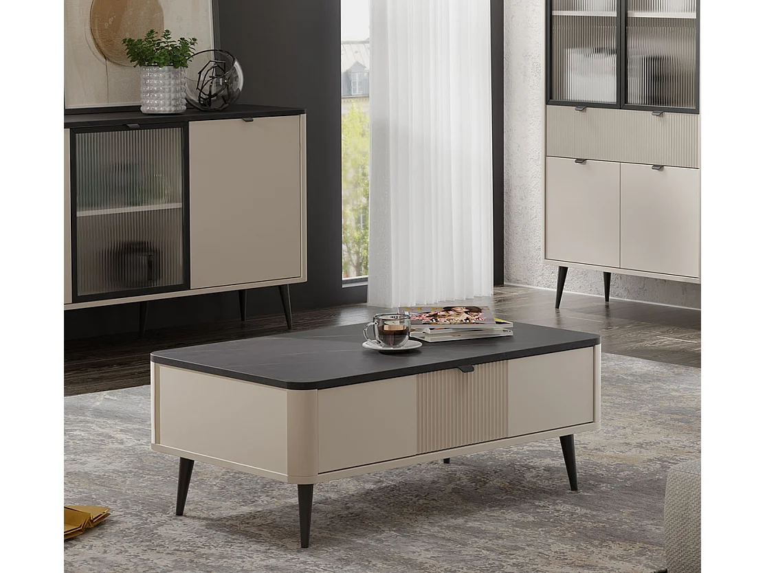 COUCHTISCH Marly Kaschmir / Graustein 100 / 60 / 42cm