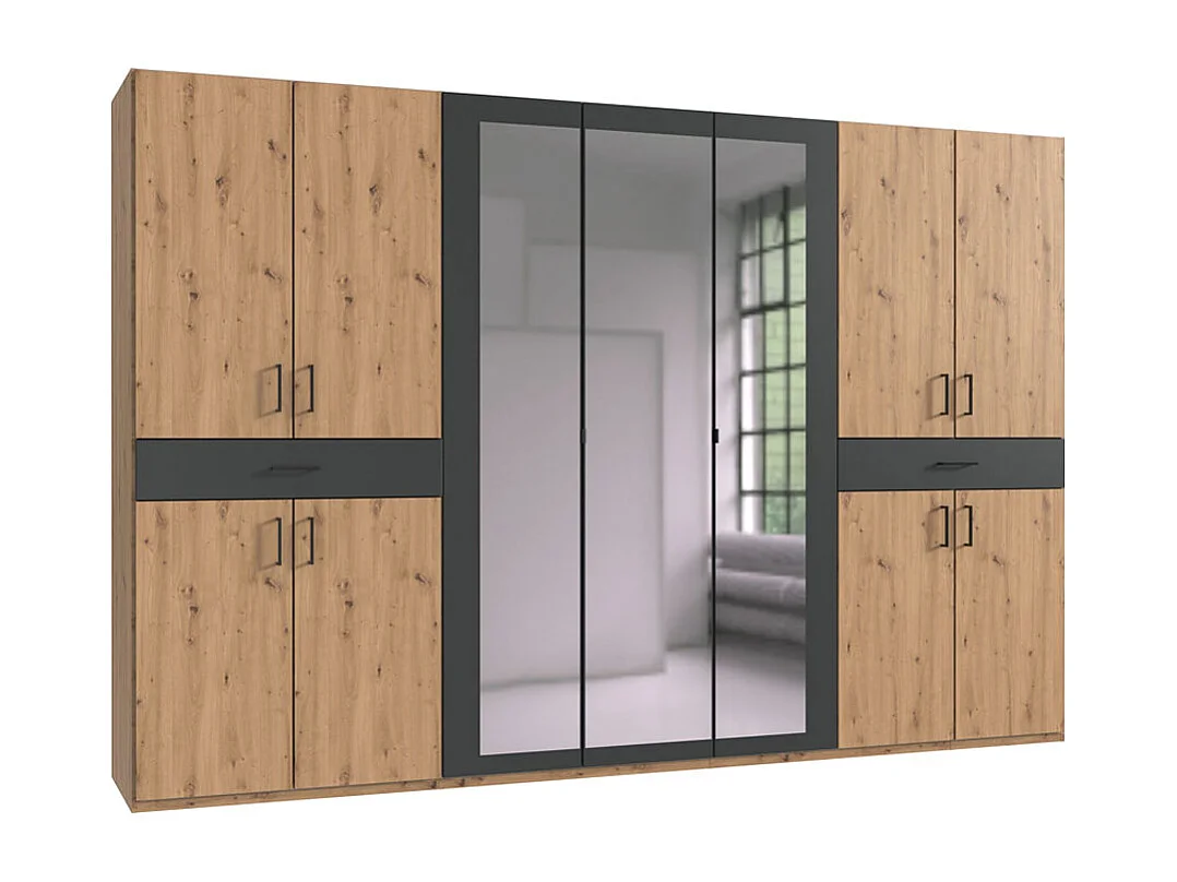 KLEIDERSCHRANK Tibet Eiche Artisan / graphit  313 / 58 / 210cm