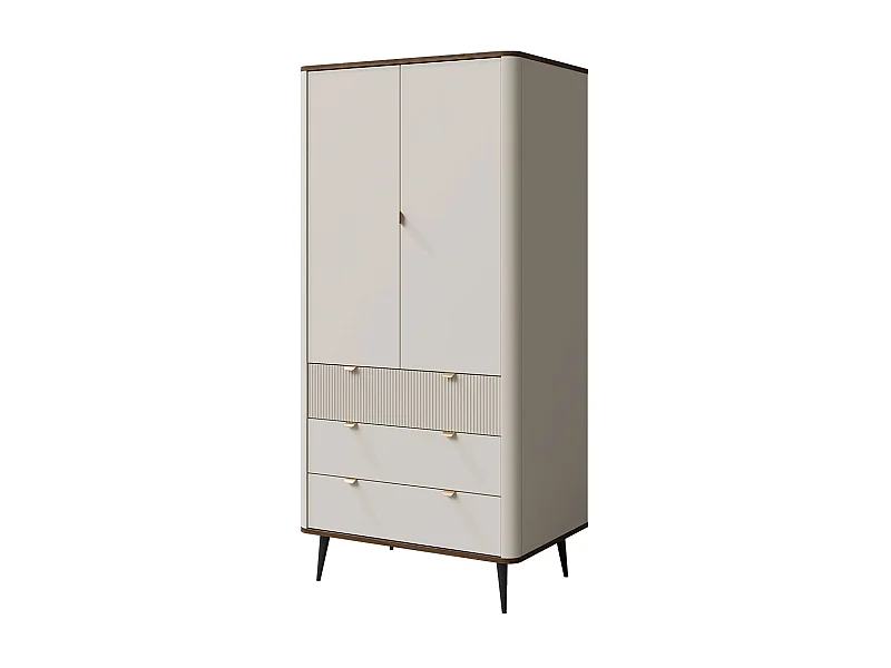 KLEIDERSCHRANK Marly Kaschmir / Walnuss 90 / 60 / 191cm