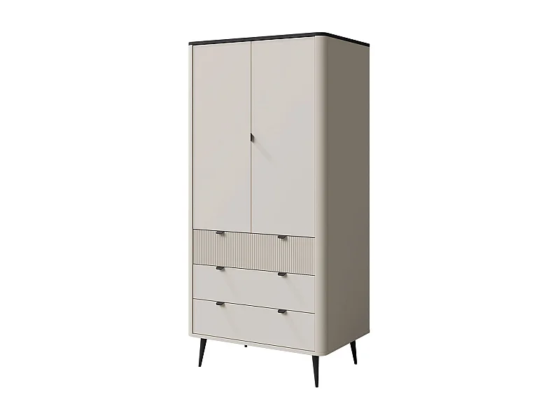 KLEIDERSCHRANK Marly Kaschmir / Graustein 90 / 60 / 191cm