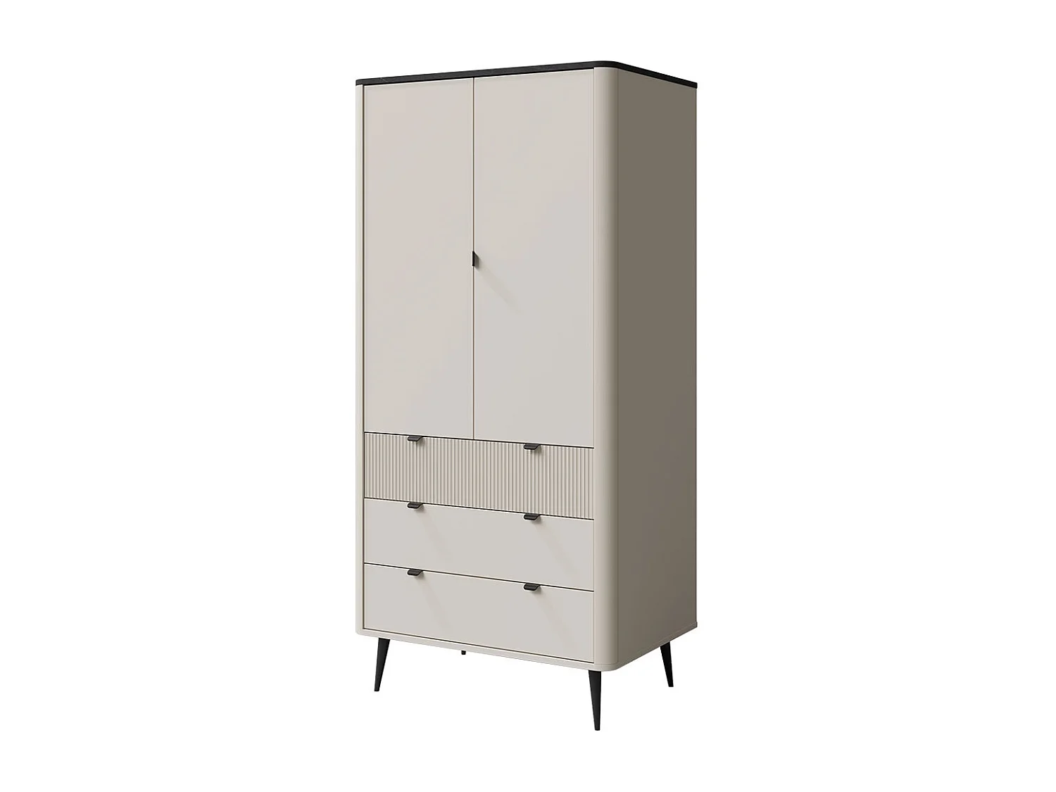 KLEIDERSCHRANK Marly Kaschmir / Graustein 90 / 60 / 191cm