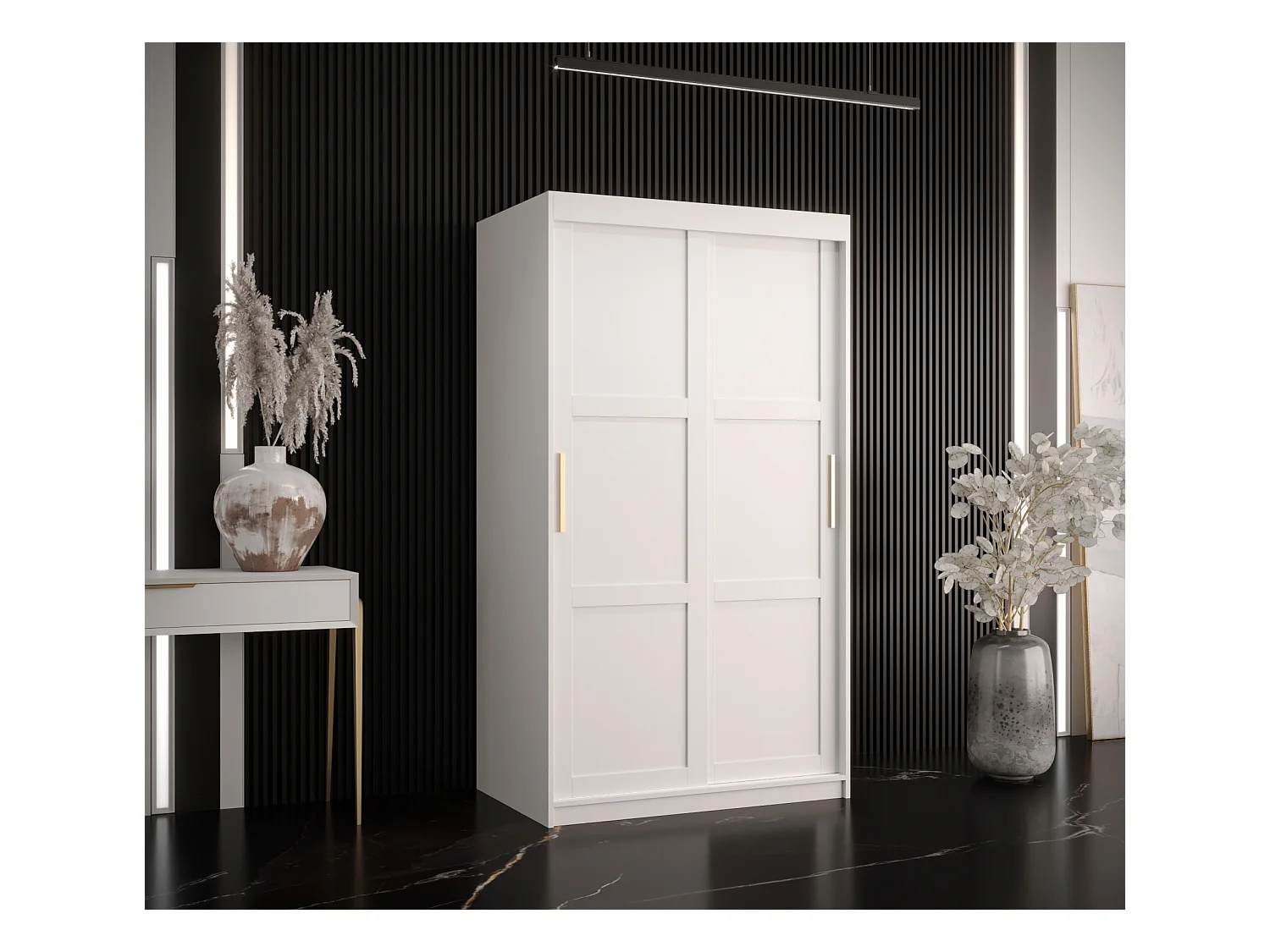 Armoire à portes coulissantes Ramiro 1 200/100/62 (Blanc)
