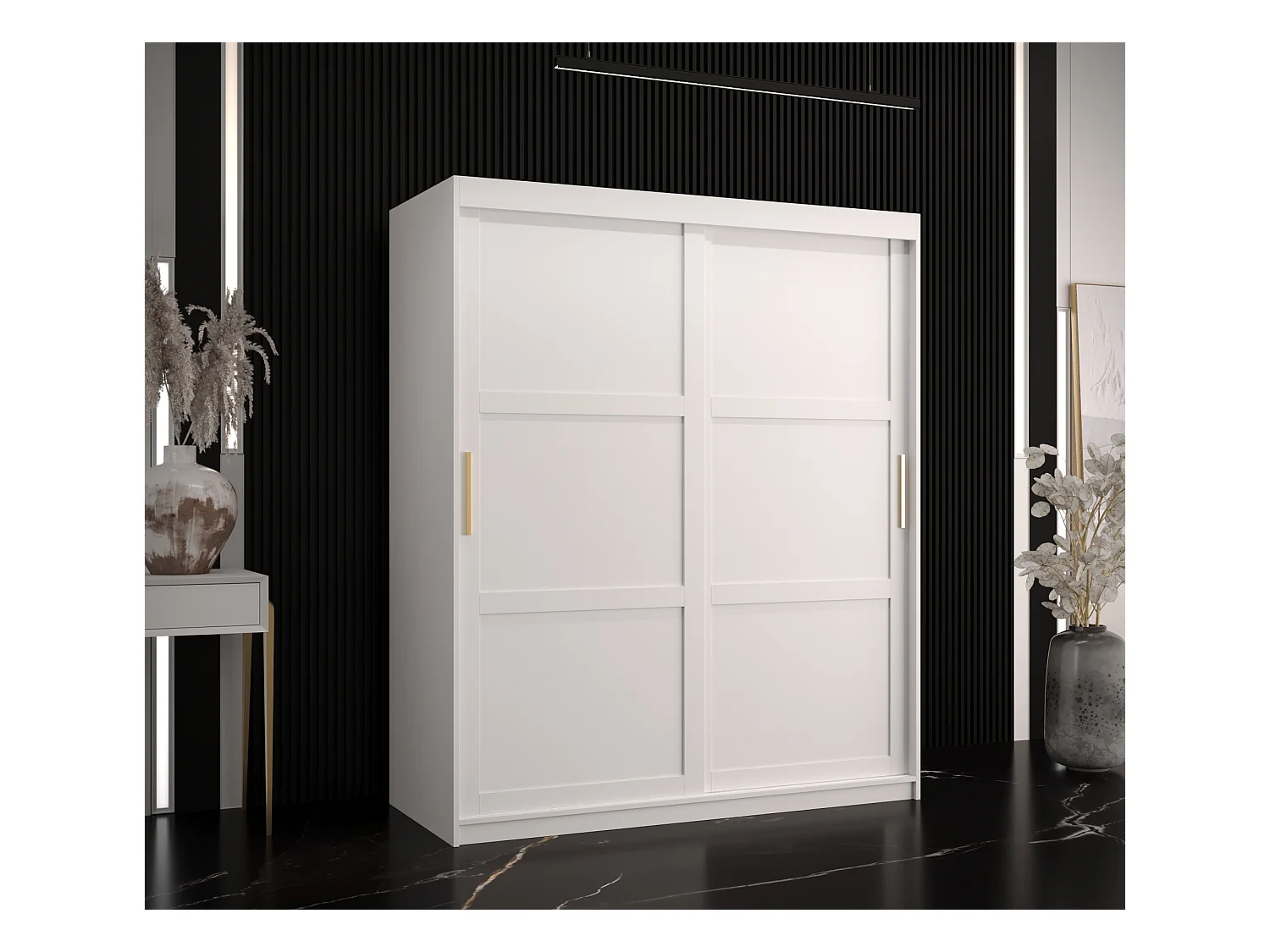 Armoire à portes coulissantes Ramiro 1 200/150/62 (Blanc)