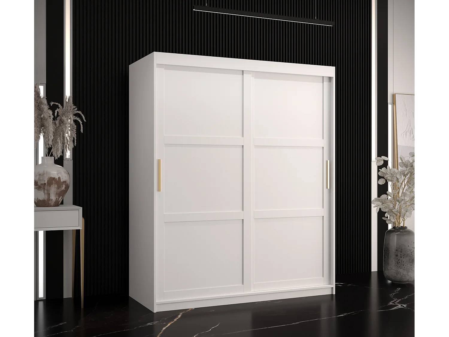 Armoire à portes coulissantes Ramiro 1 200/150/62 (Blanc)