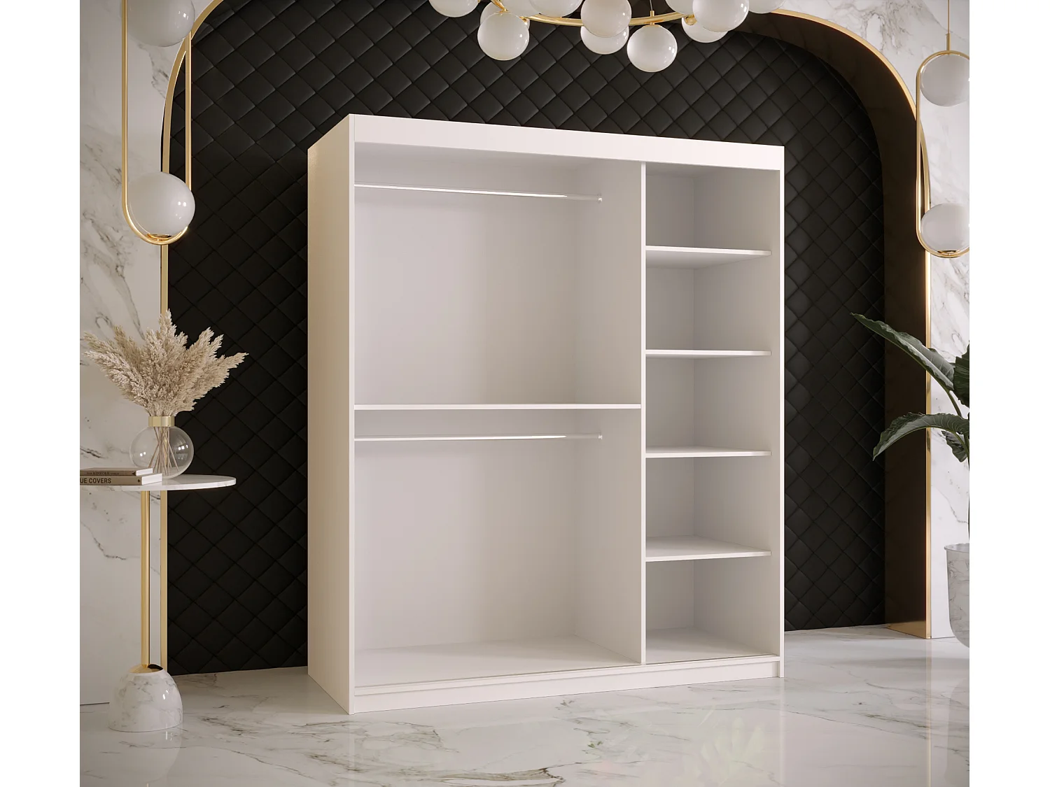 Armoire à portes coulissantes Ramiro 1 200/150/62 (Blanc)