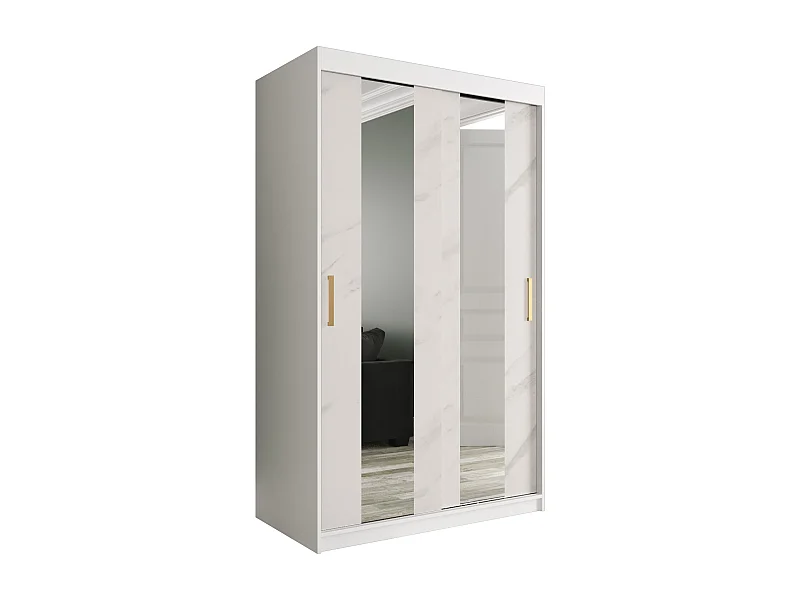 Armoire à portes coulissantes Marmur Pole 200/120/62 (Blanc)