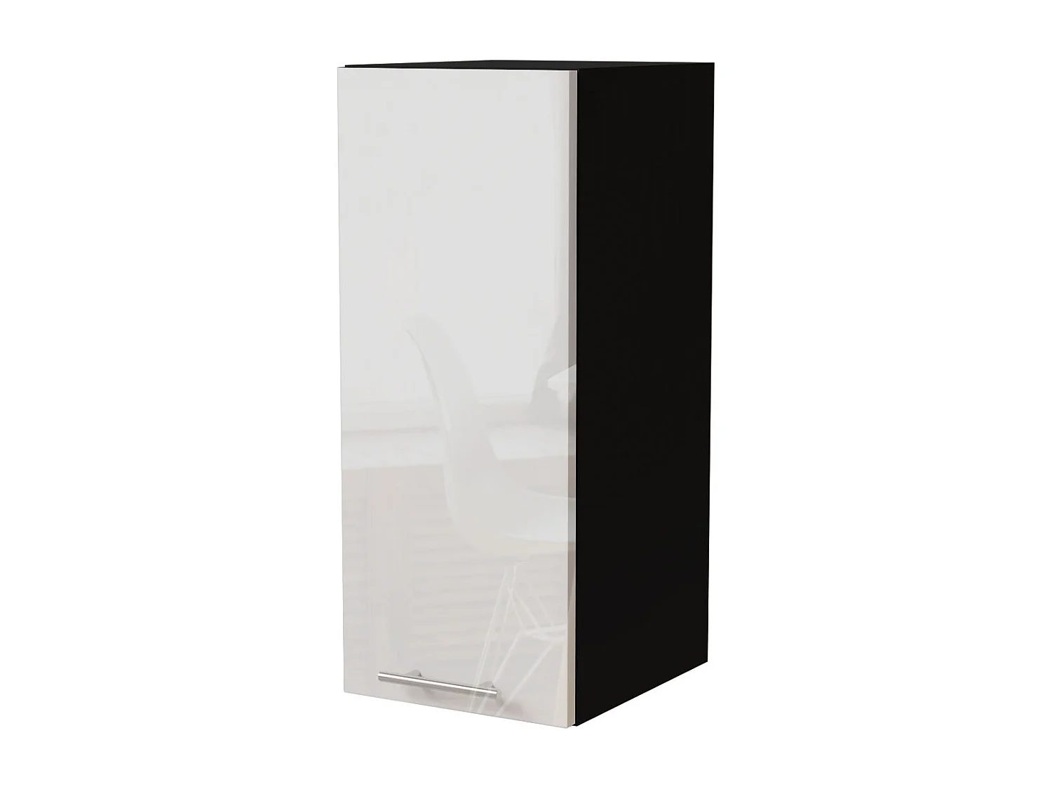 KÜCHENHÄNGESCHRANK Essen W2/20 Weiß Hochglanz / Schwarz Matt 20 / 32,5 / 72cm