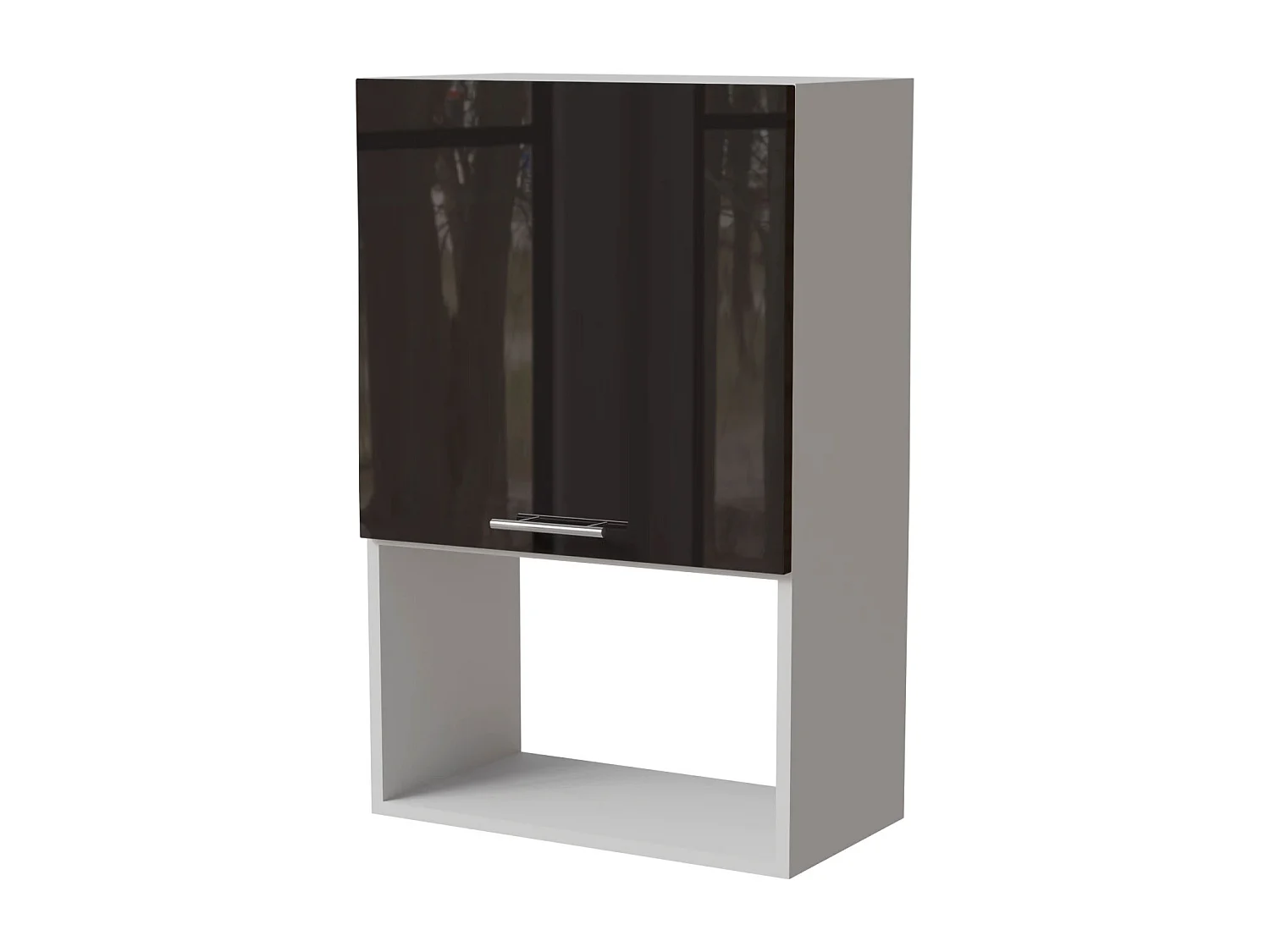 MIKROWELLENUMBAUSCHRANK Essen W4MK/60 Schwarz Hochglanz / Weiß Matt 60 / 32,5 / 96cm