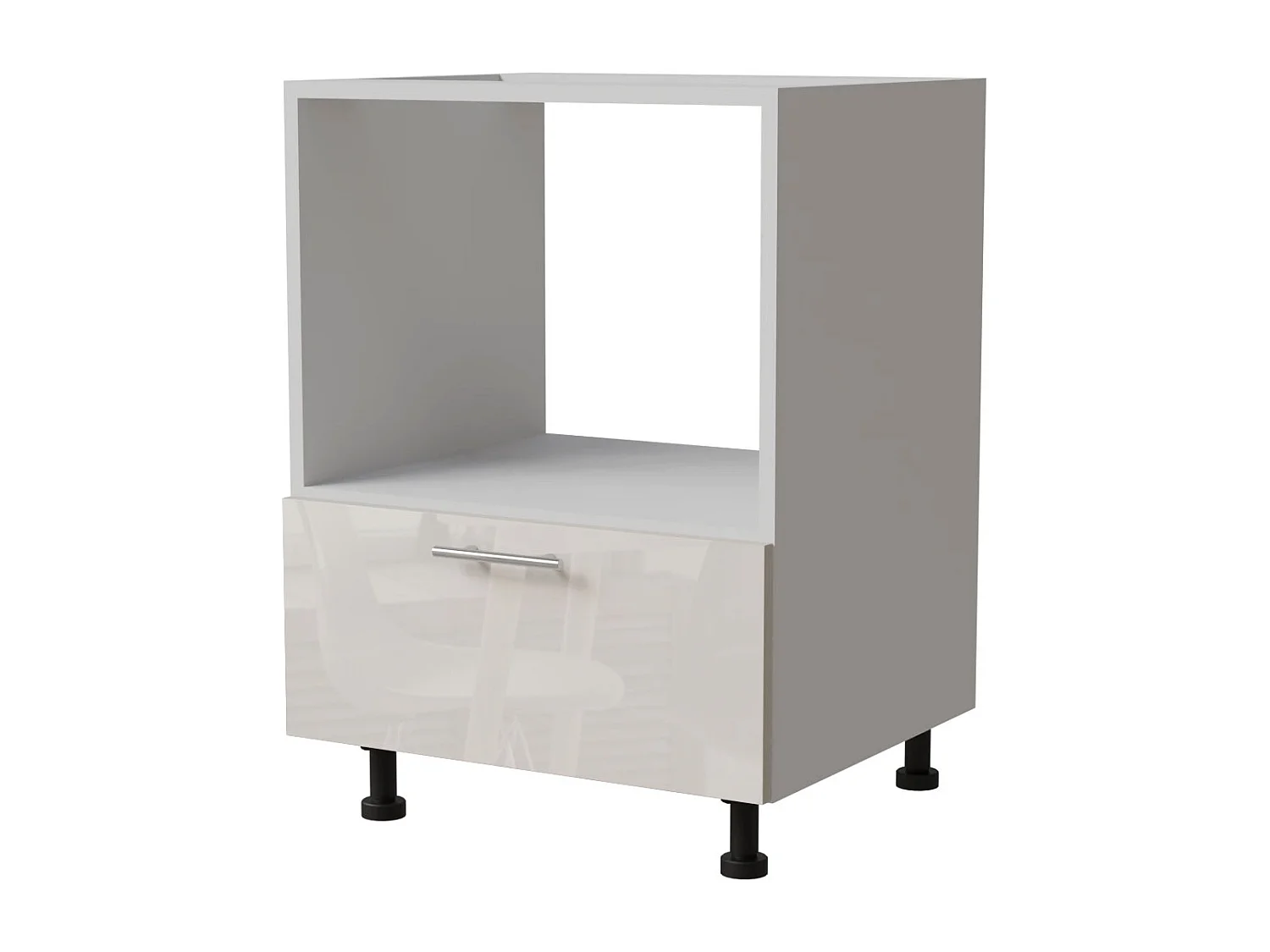 HERDUMBAUSCHRANK Brerra D11K/60 Kompakt RAL 9001 creme Hochglanz / Weiß Matt 60 / 50 / 82cm