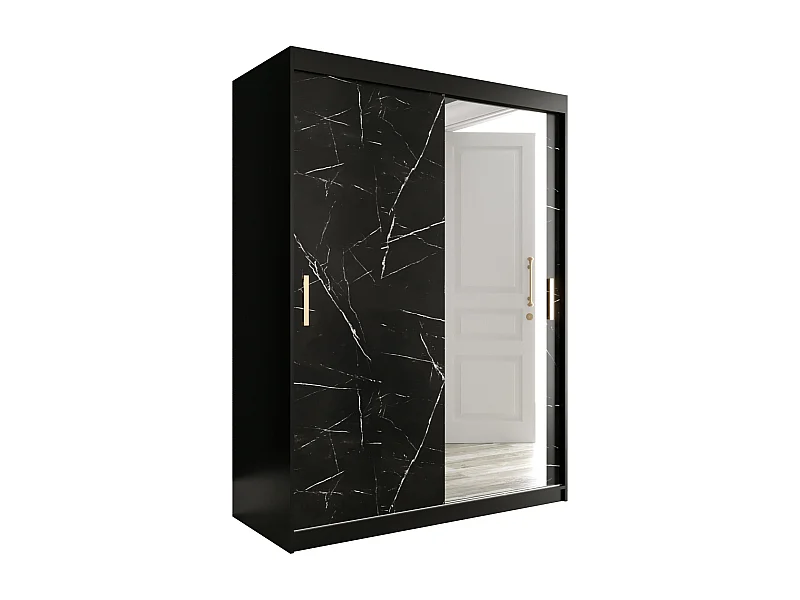 Armoire à portes coulissantes Marmur T2 200/150/62 (Noir)