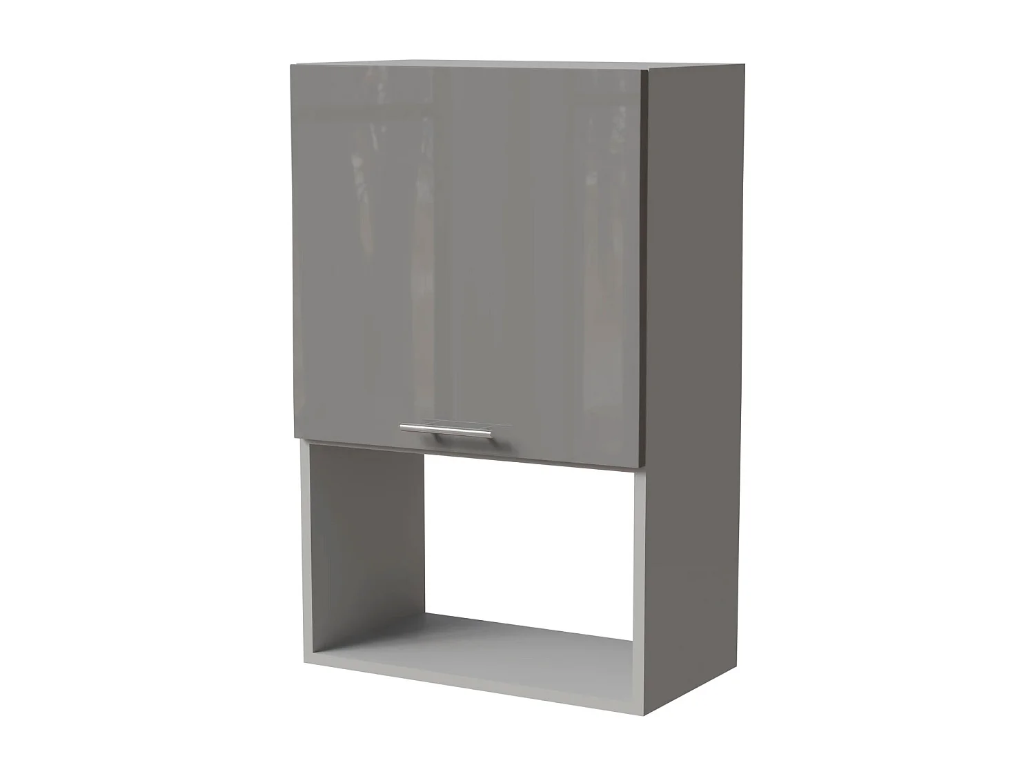 MIKROWELLENUMBAUSCHRANK Essen W4MK/60 Grau Hochglanz / Grau Matt 60 / 32,5 / 96cm