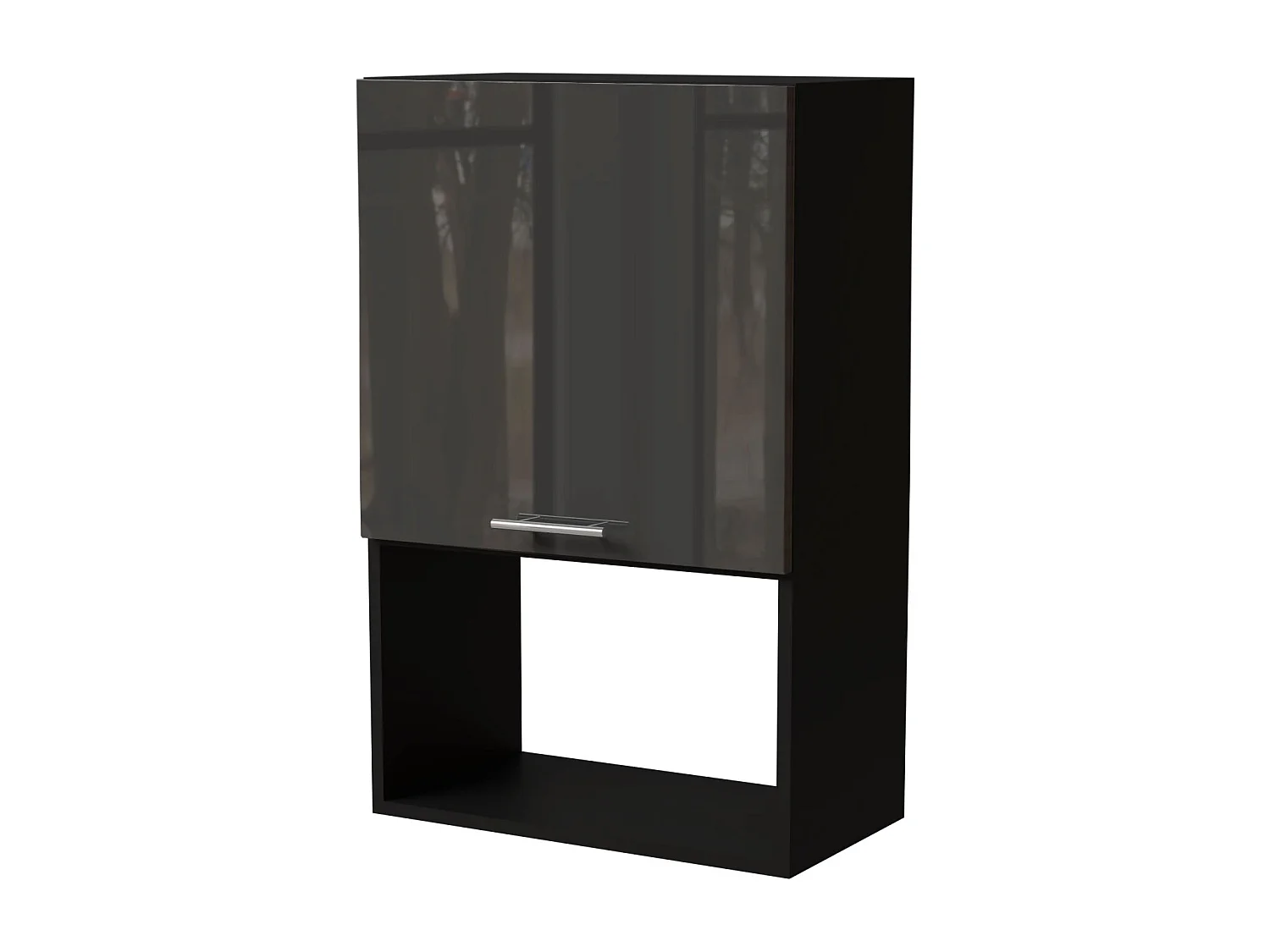 MIKROWELLENUMBAUSCHRANK Essen W4MK/60 Graphit Hochglanz / Schwarz Matt 60 / 32,5 / 96cm