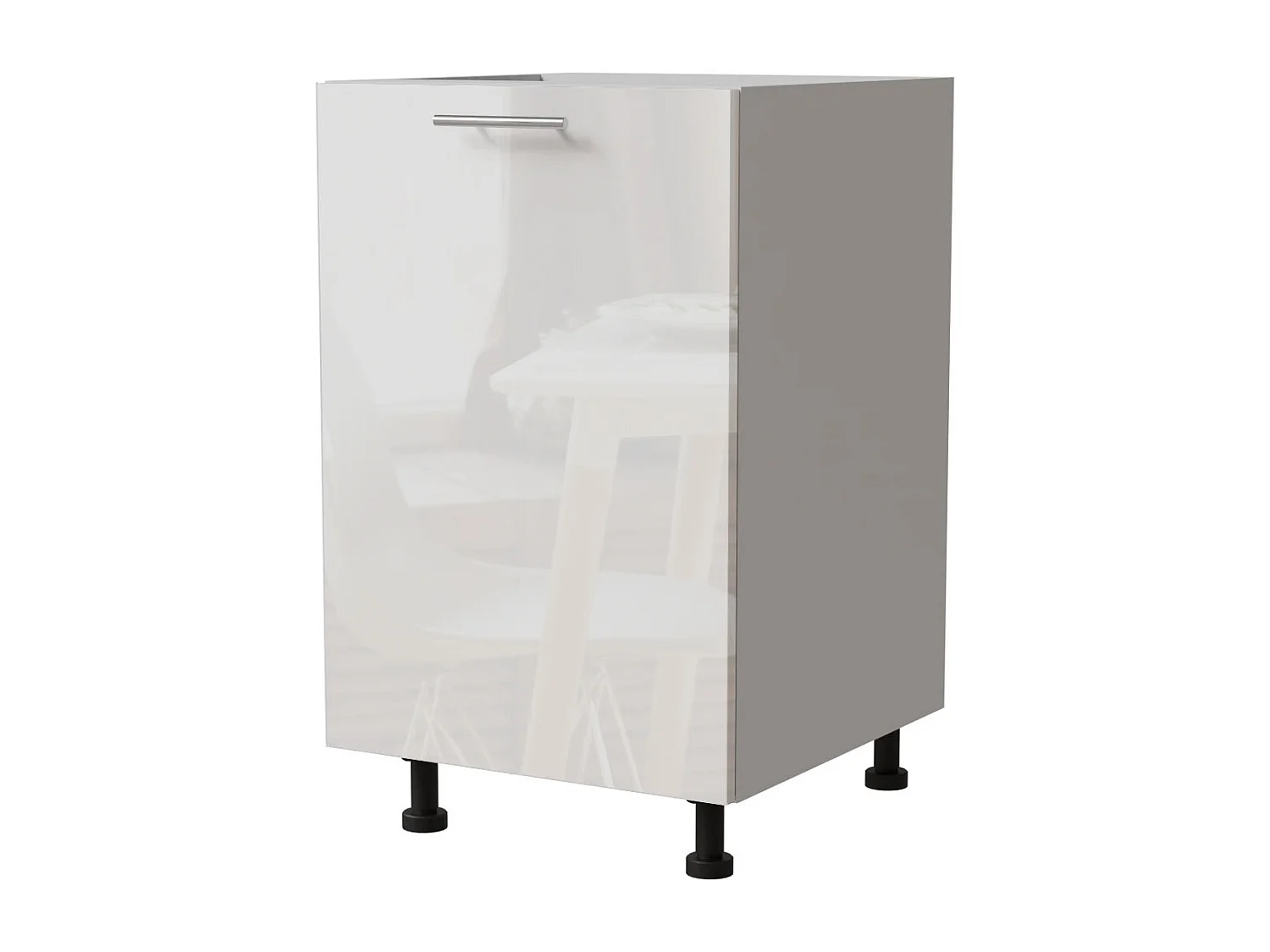 KÜCHENUNTERSCHRANK Essen D1D/50 Weiß Hochglanz / Weiß Matt 50 / 50 / 82cm