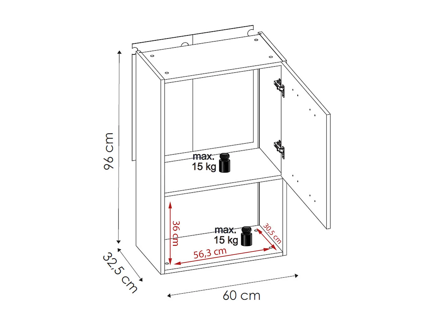 MIKROWELLENUMBAUSCHRANK Essen W4MK/60 Weiß Hochglanz / Lava Matt 60 / 32,5 / 96cm