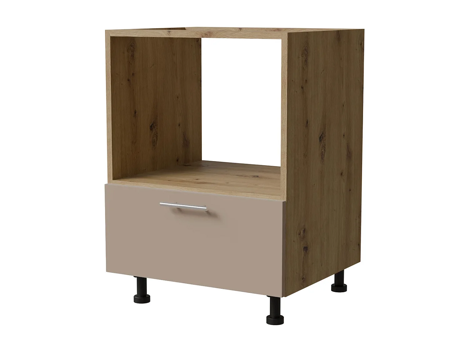 HERDUMBAUSCHRANK Brerra D11K/60 Kompakt RAL 1019 graubeige Matt / Eiche Artisan Matt 60 / 50 / 82cm