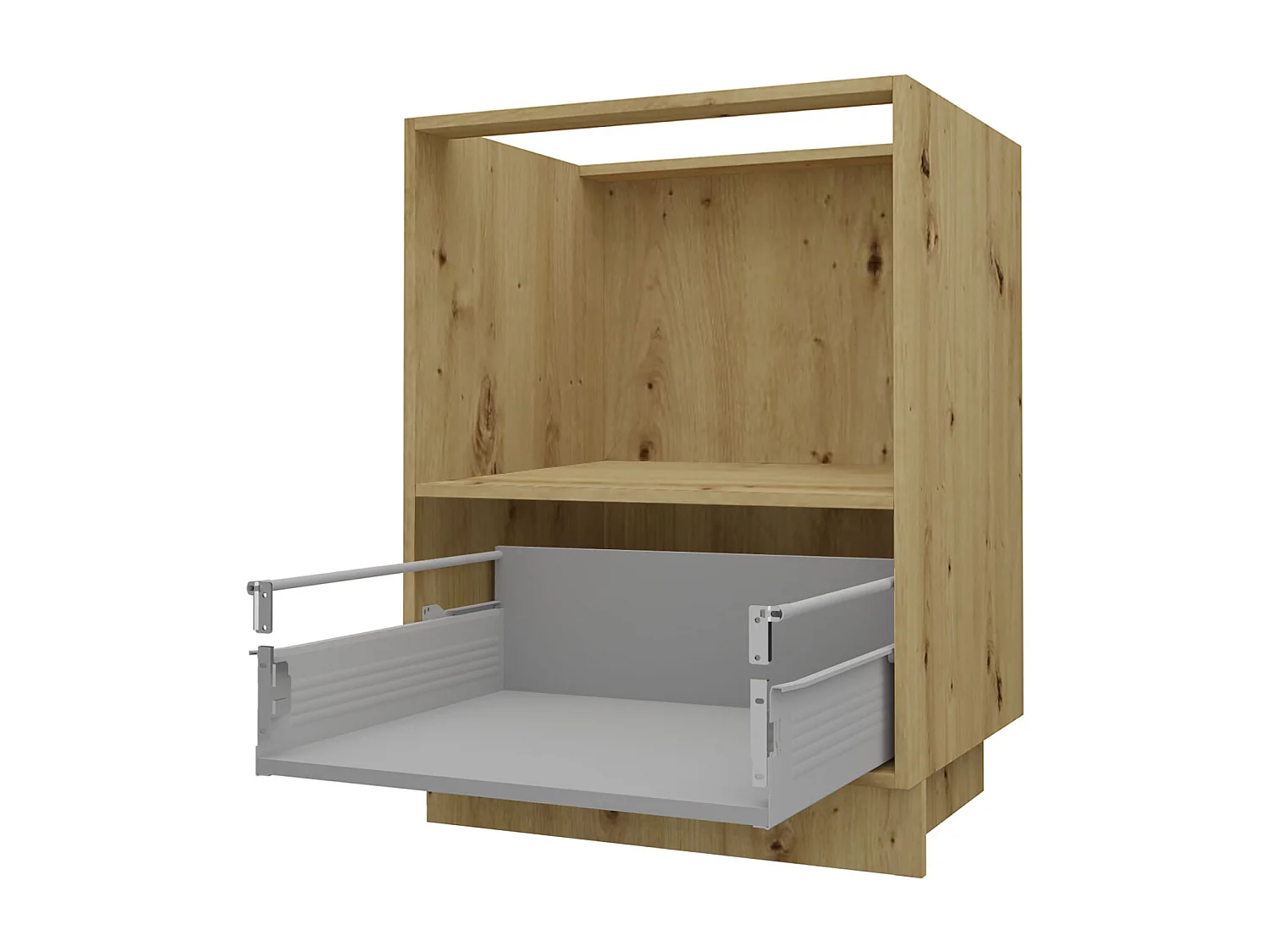 HERDUMBAUSCHRANK Brerra D11K/60 Kompakt RAL 9001 creme Hochglanz / Grau Matt 60 / 50 / 82cm