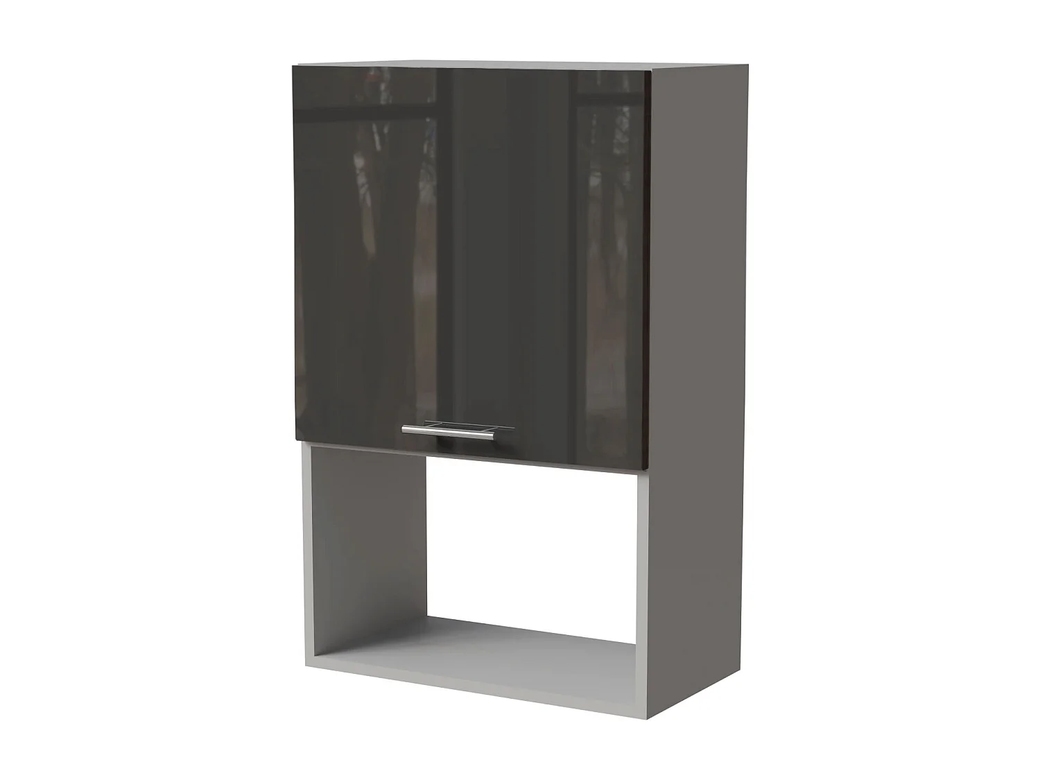 MIKROWELLENUMBAUSCHRANK Essen W4MK/60 Graphit Hochglanz / Grau Matt 60 / 32,5 / 96cm