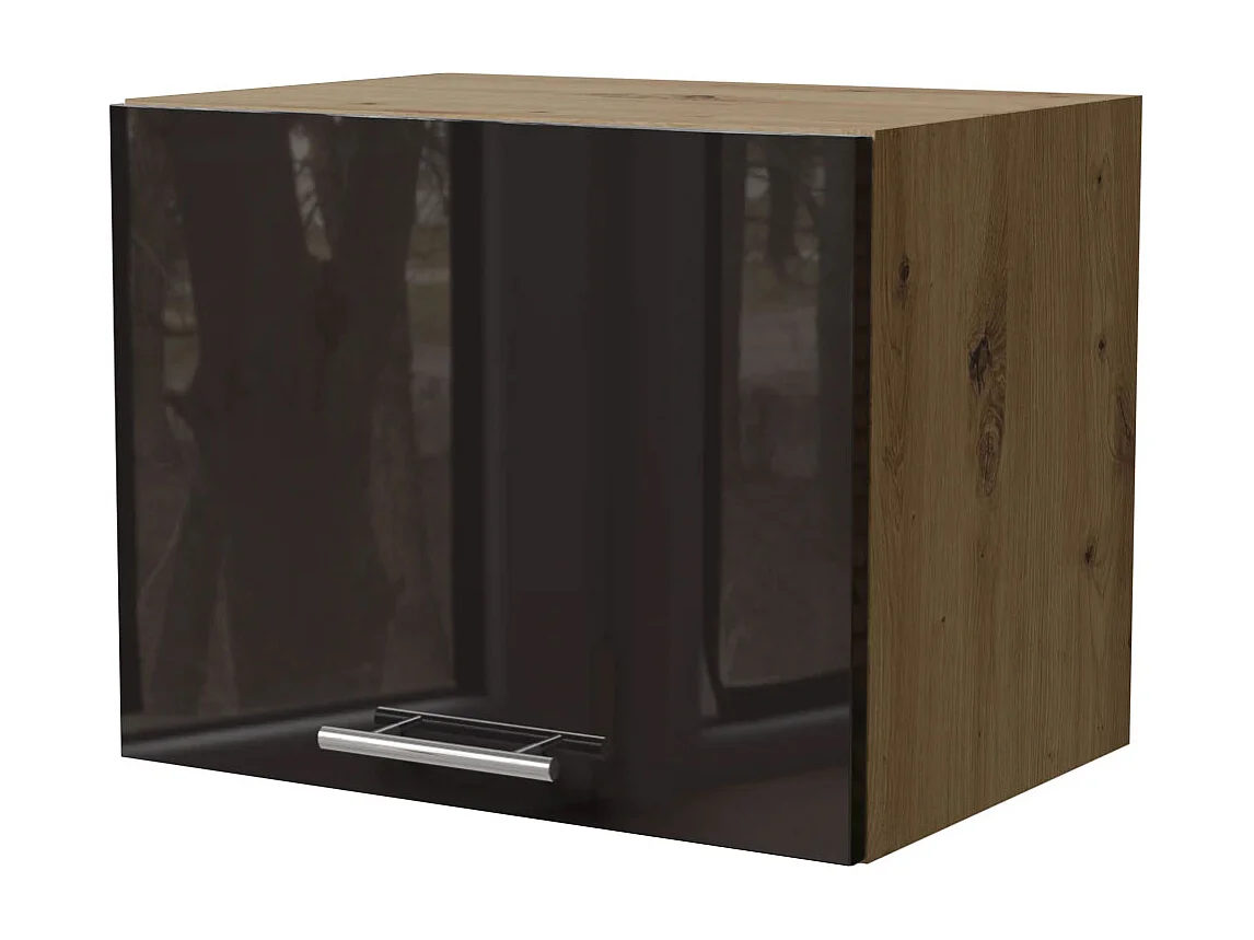 KLAPPHÄNGESCHRANK Essen W4B/45 Schwarz Hochglanz / Eiche Artisan Matt 45 / 32,5 / 36cm