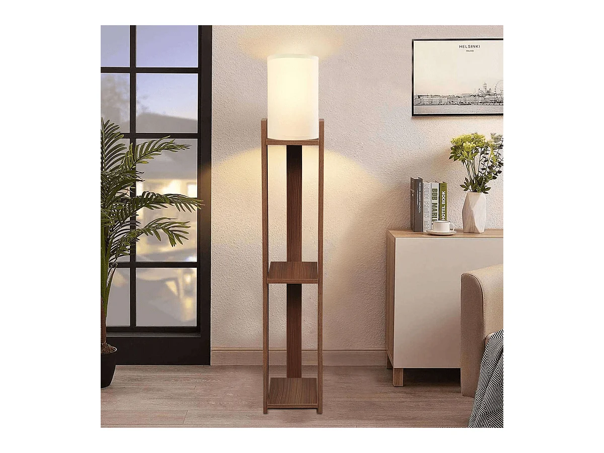 Lampe avec étagères de rangement H142 cm - ELLY