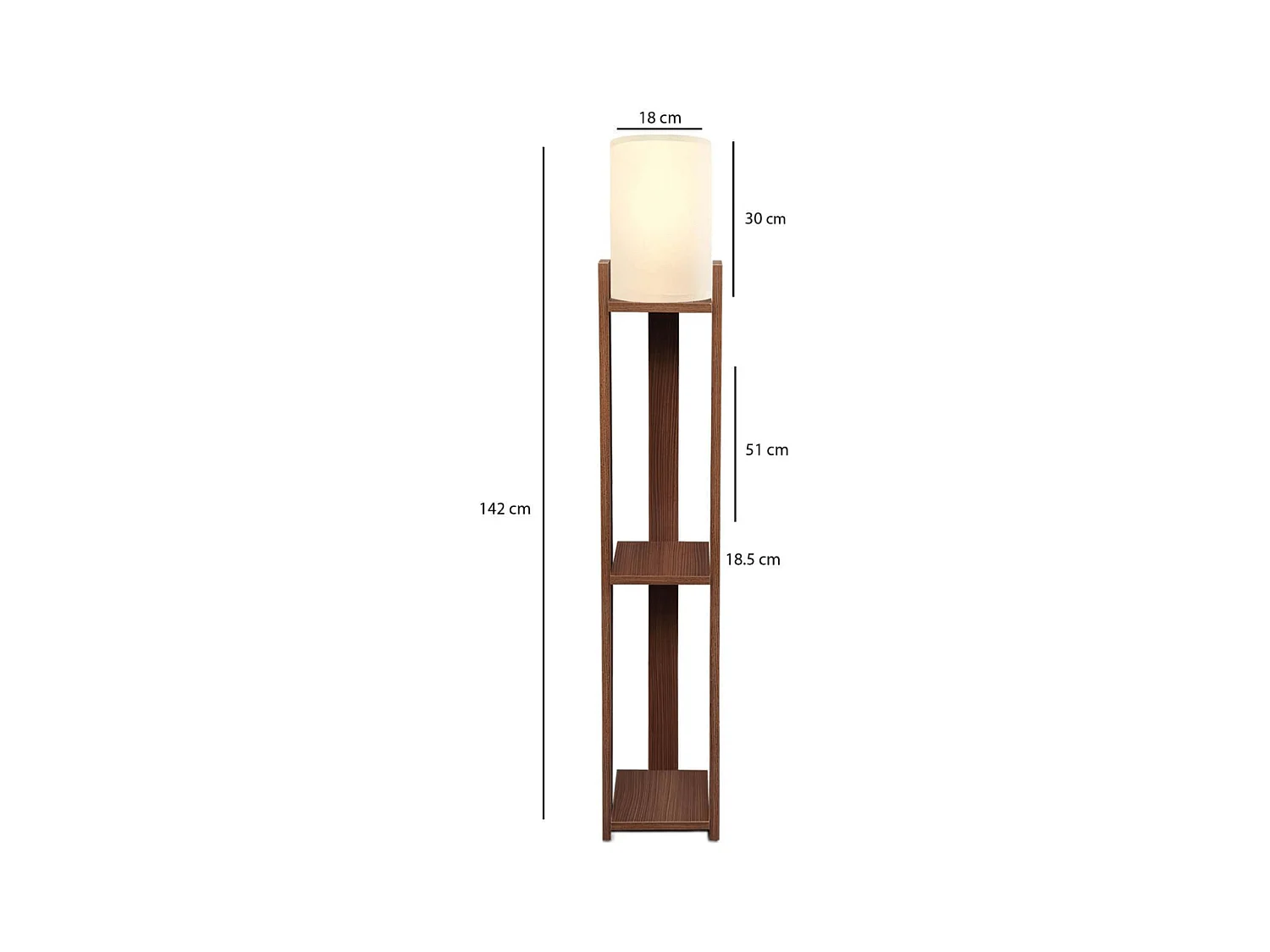 Lampe avec étagères de rangement H142 cm - ELLY