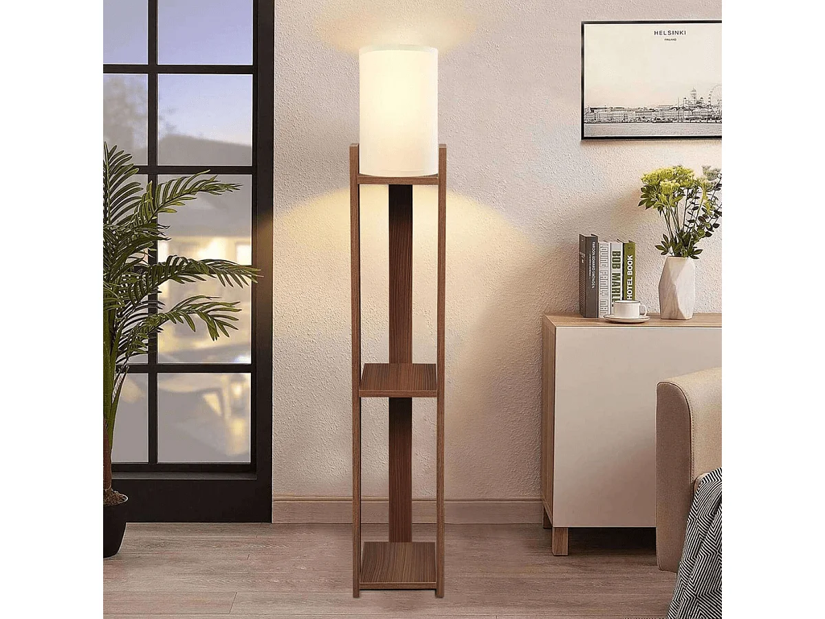 Lampe avec étagères de rangement H142 cm - ELLY